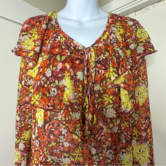 NWT Free People Ruffle Bodysuit with lace bottom - Picture 9 of 11